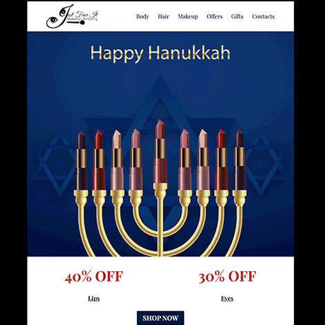 Hanukkah Cosmetic Store Marketing